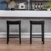 A&A Furniture,Counter Height 29" Bar Stools for Kitchen Counter Backless Faux Leather Stools Farmhouse Island Chairs (29 Inch, Black, Set of 2)