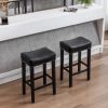 A&A Furniture,Counter Height 29" Bar Stools for Kitchen Counter Backless Faux Leather Stools Farmhouse Island Chairs (29 Inch, Black, Set of 2)