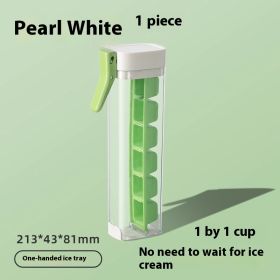 Ice Cube Mold Household Ice Maker Food Grade Press Ice Tray Ice Cube Maker Ice Tray Mold With Storage Box Kitchen Gadget (Option: Pearl White-1PC)